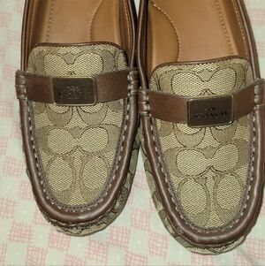 Coach Signature Brown and Tan Loafers